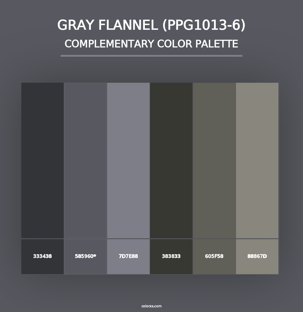 Gray Flannel (PPG1013-6) - Complementary Color Palette