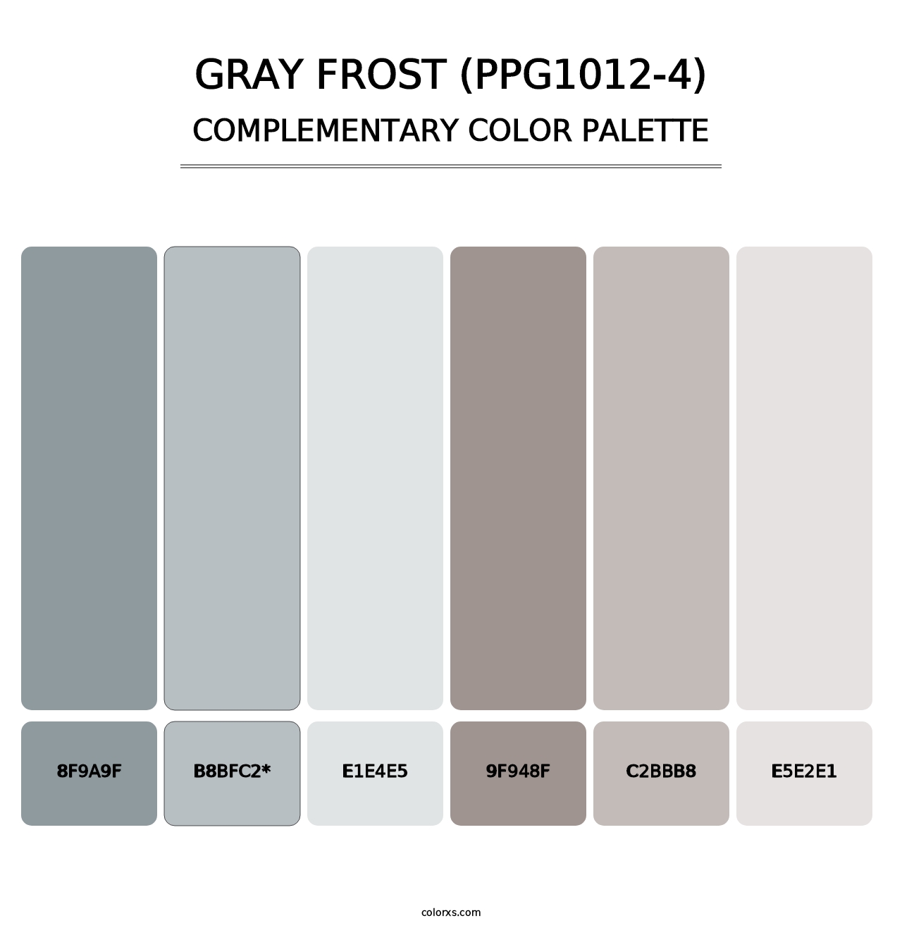 Gray Frost (PPG1012-4) - Complementary Color Palette