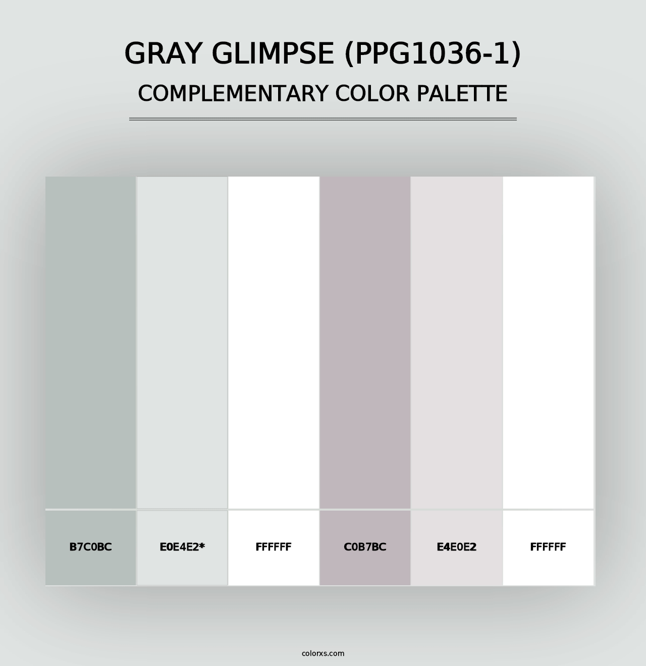 Gray Glimpse (PPG1036-1) - Complementary Color Palette