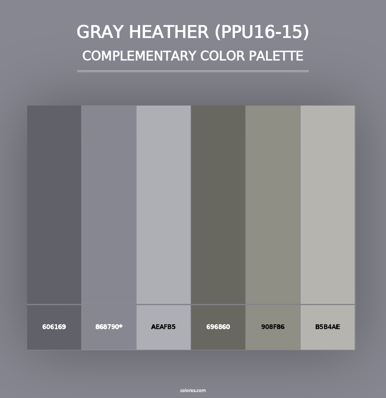 Gray Heather (PPU16-15) - Complementary Color Palette