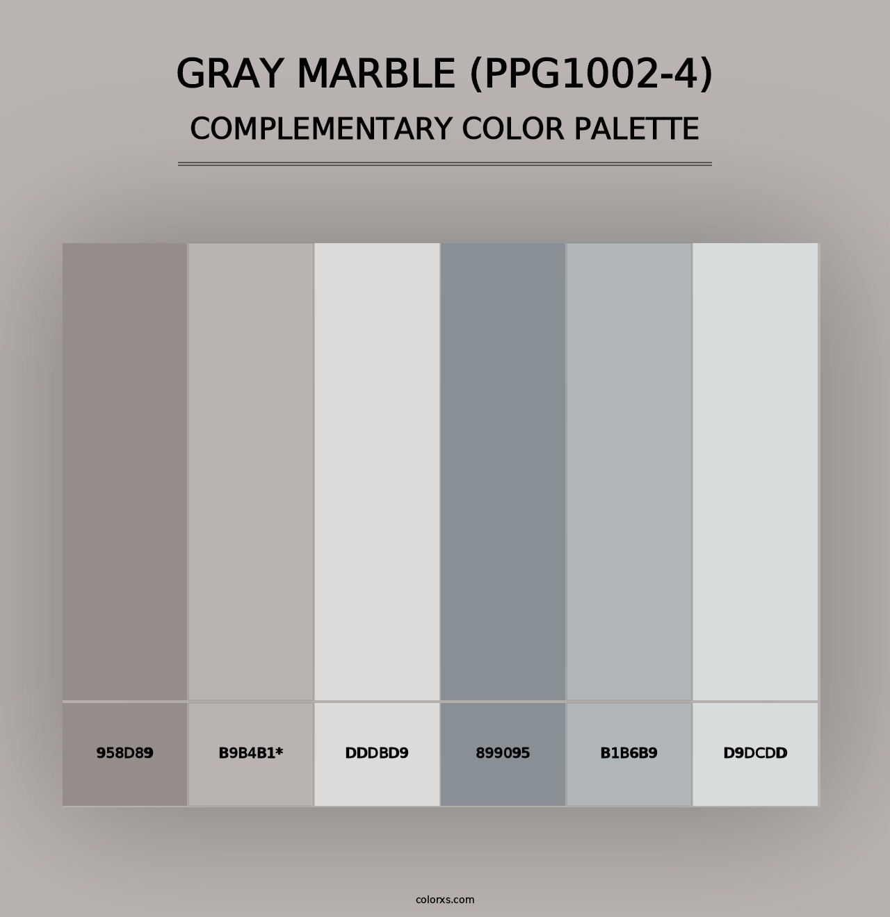 Gray Marble (PPG1002-4) - Complementary Color Palette