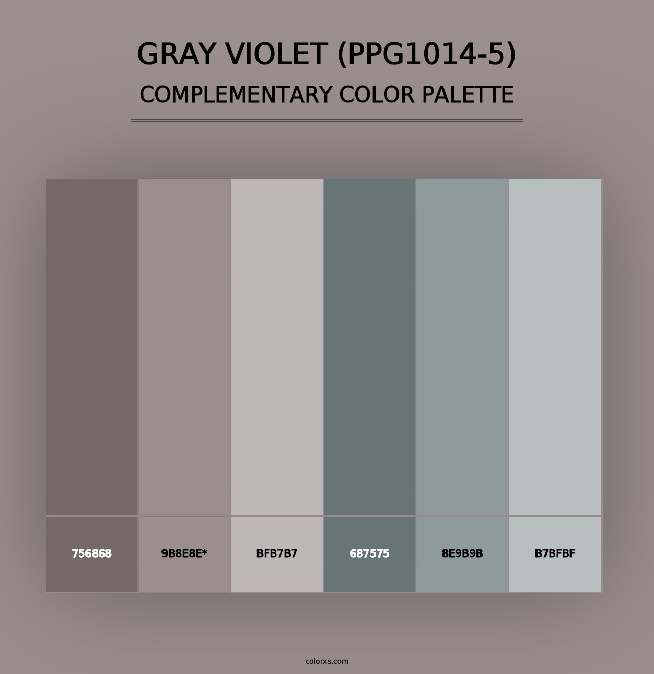 Gray Violet (PPG1014-5) - Complementary Color Palette