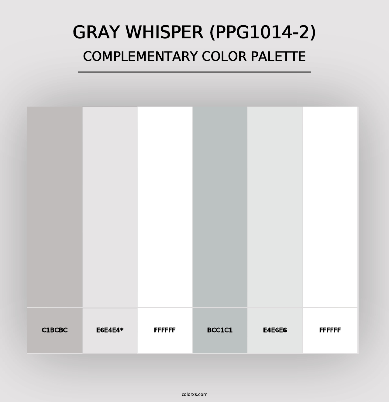 Gray Whisper (PPG1014-2) - Complementary Color Palette