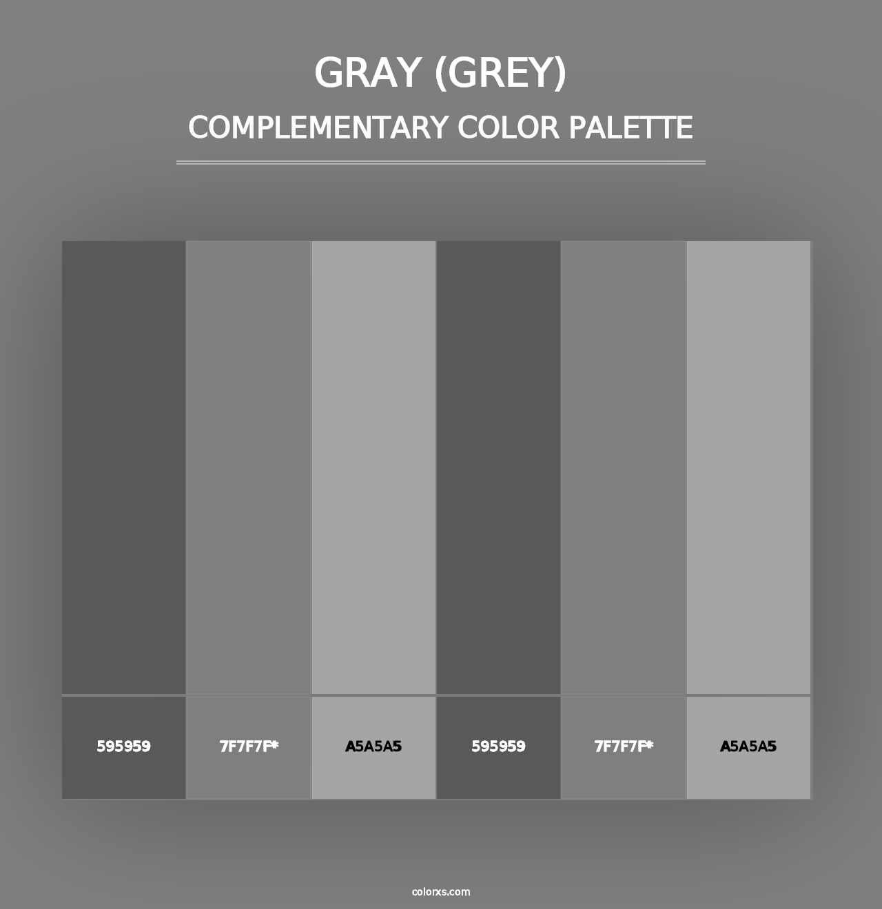 Gray (Grey) - Complementary Color Palette