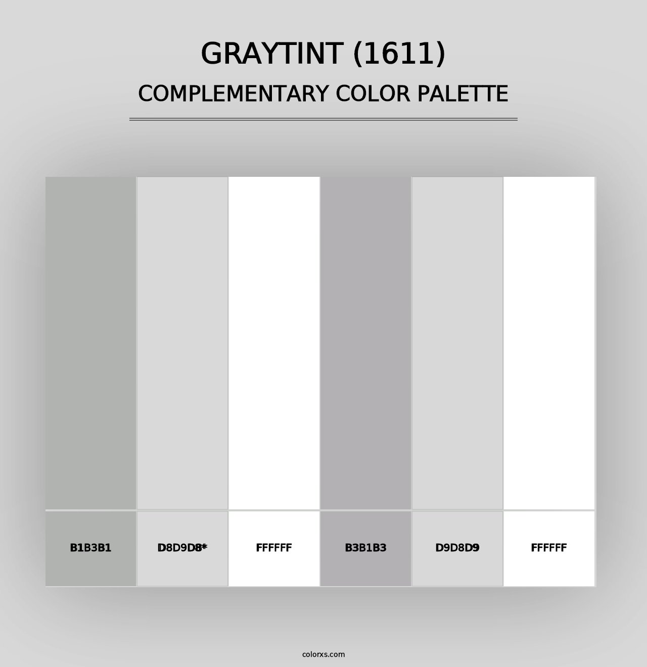 Graytint (1611) - Complementary Color Palette