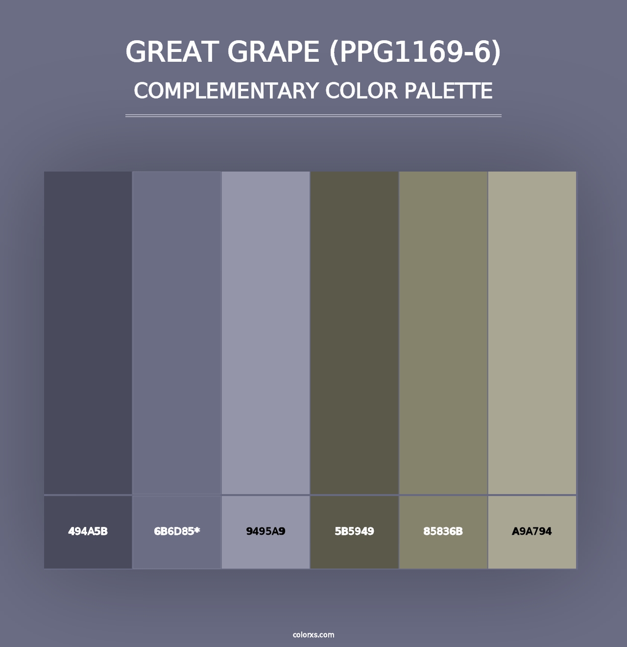 Great Grape (PPG1169-6) - Complementary Color Palette