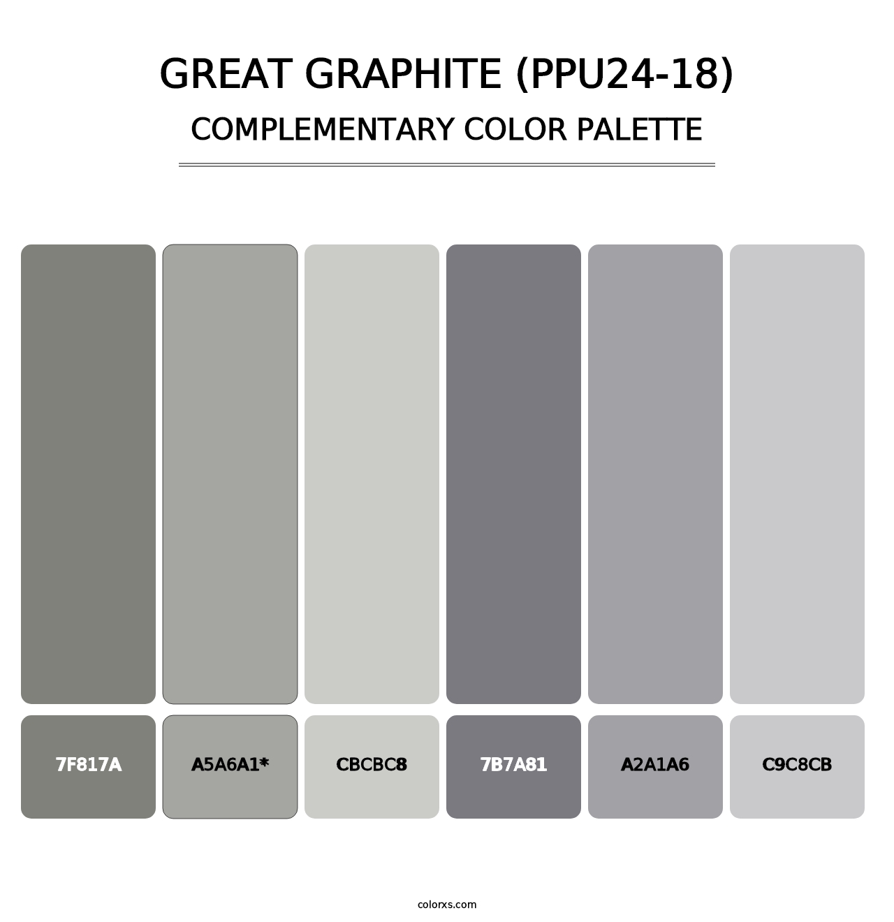 Great Graphite (PPU24-18) - Complementary Color Palette