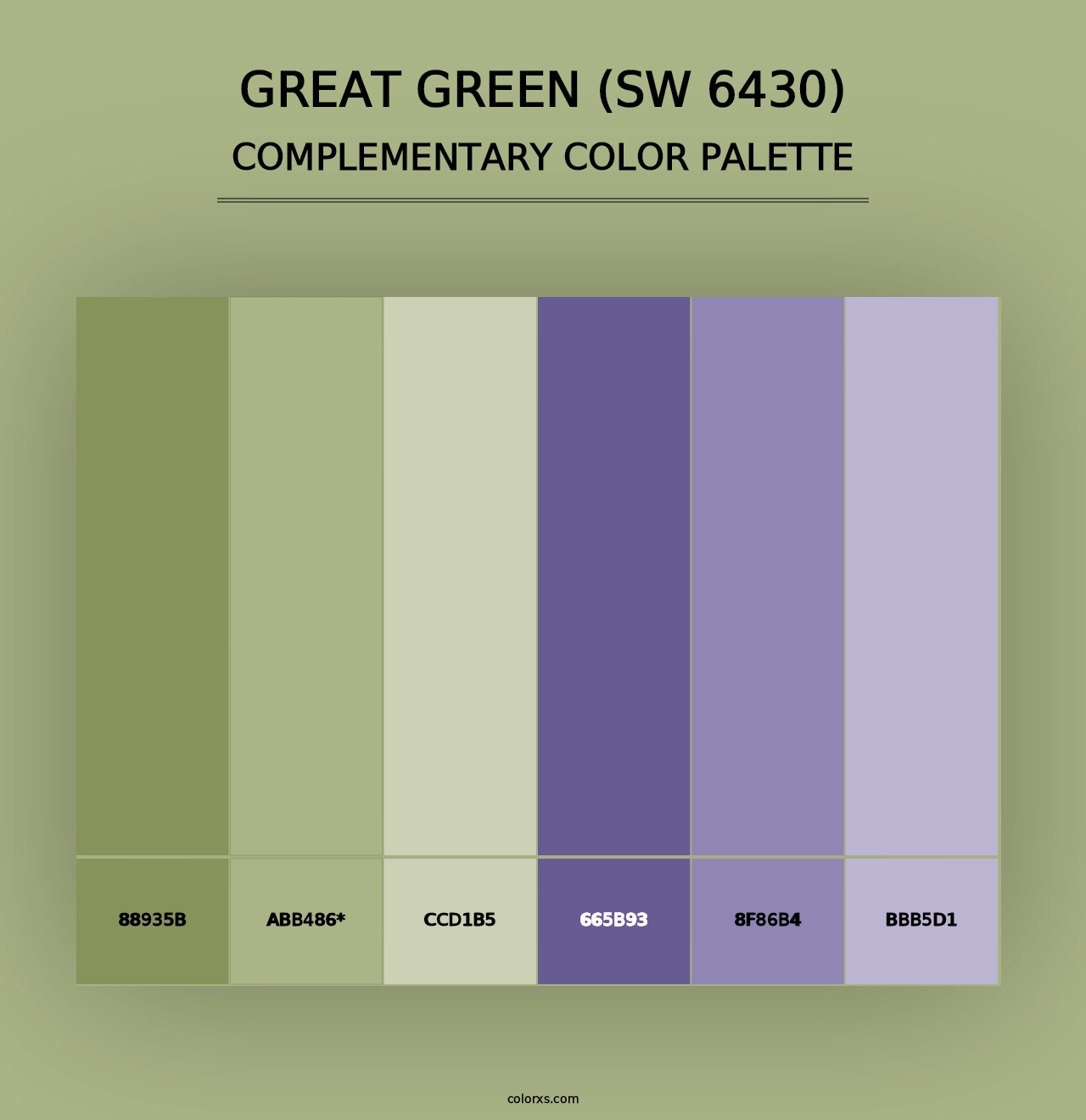 Great Green (SW 6430) - Complementary Color Palette