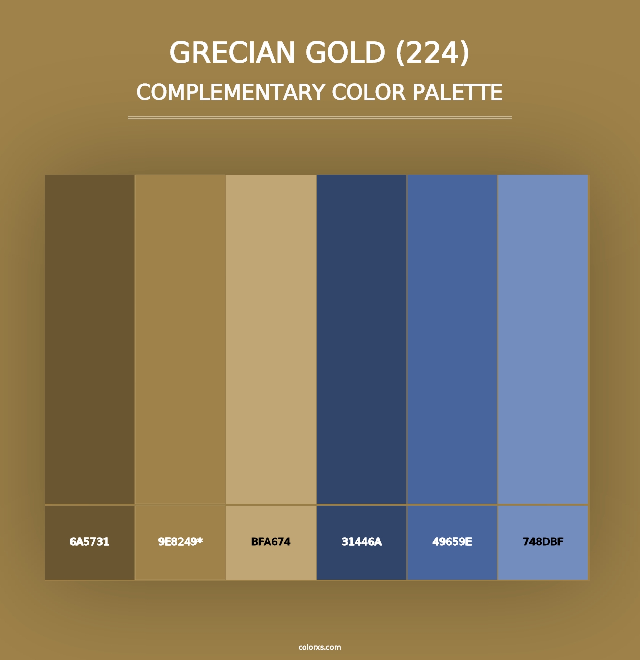 Grecian Gold (224) - Complementary Color Palette