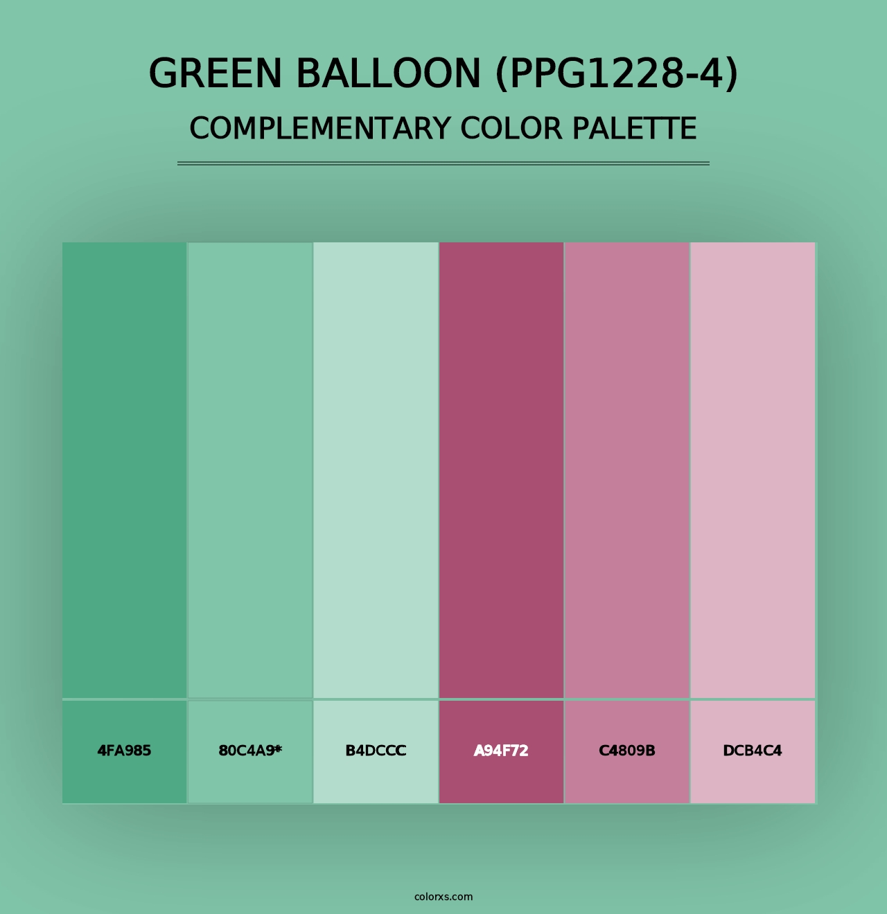 Green Balloon (PPG1228-4) - Complementary Color Palette