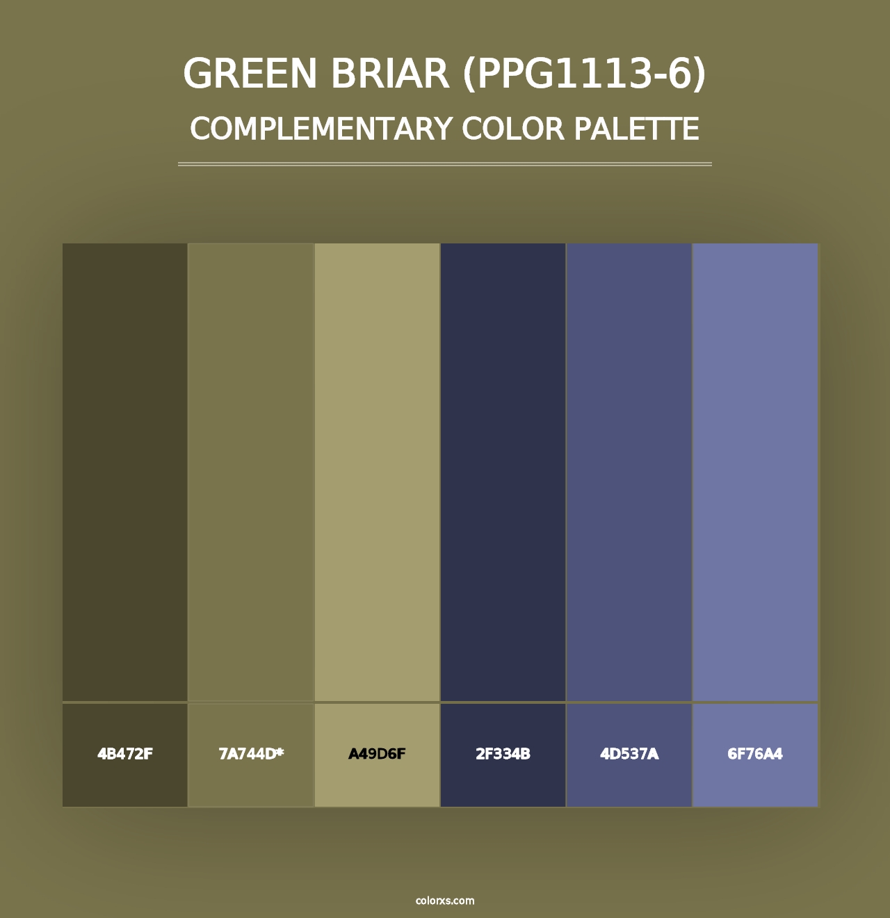 Green Briar (PPG1113-6) - Complementary Color Palette