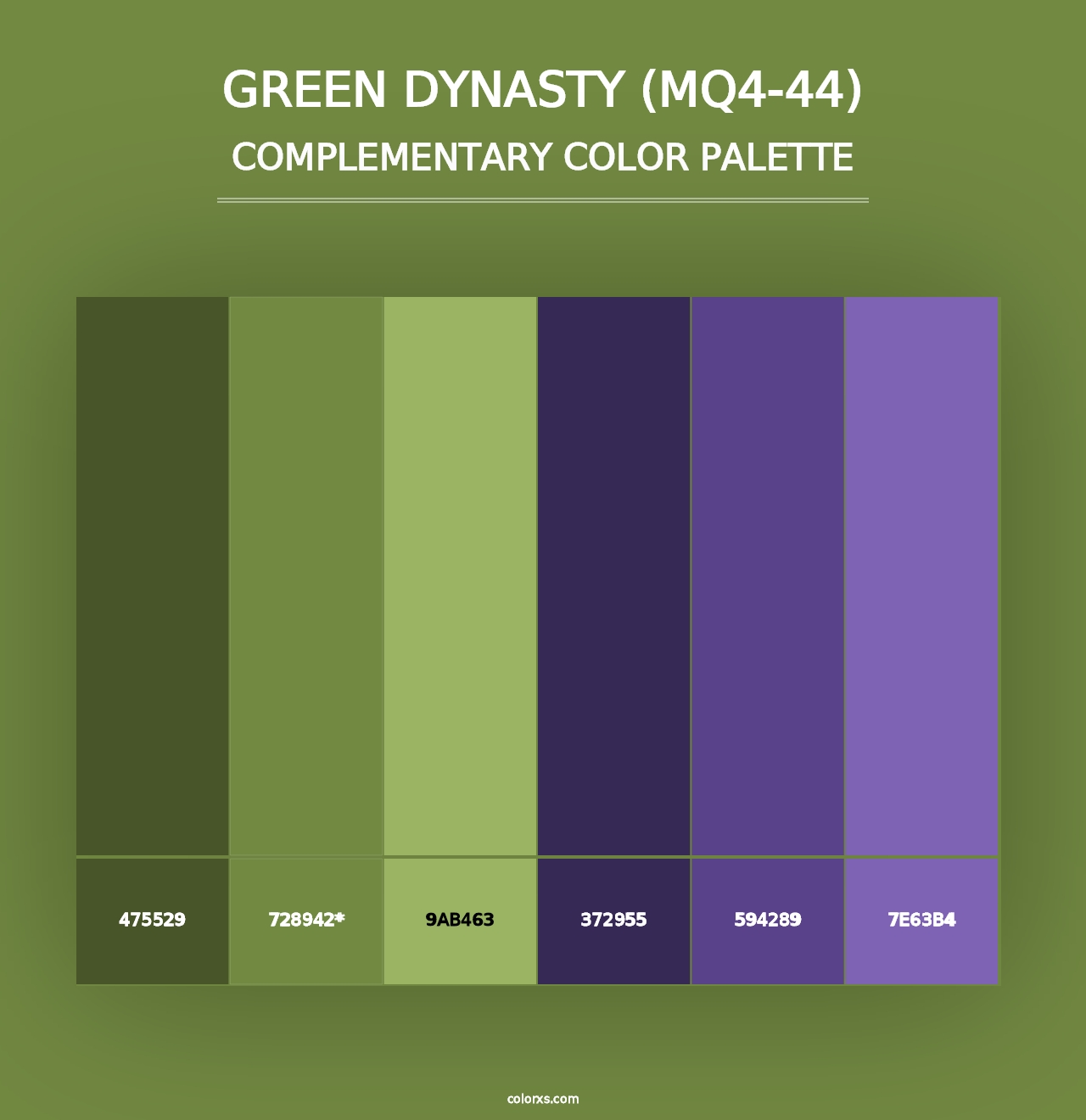 Green Dynasty (MQ4-44) - Complementary Color Palette