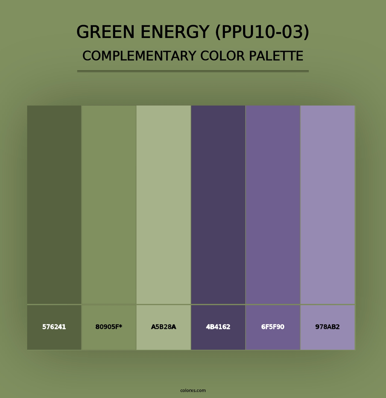 Green Energy (PPU10-03) - Complementary Color Palette