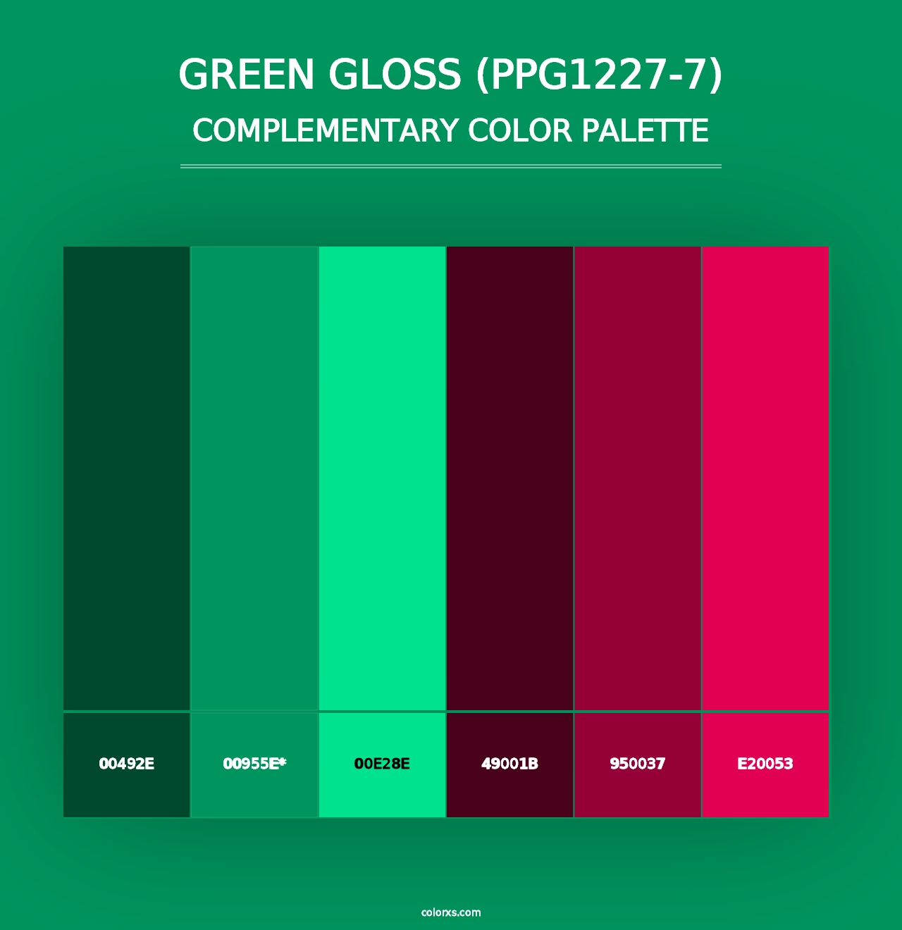 Green Gloss (PPG1227-7) - Complementary Color Palette