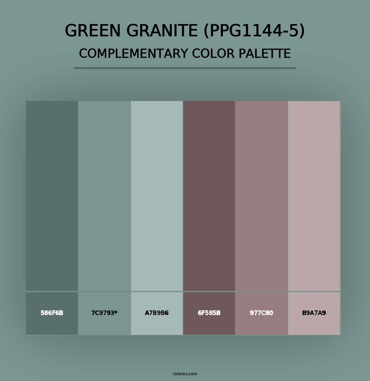 Green Granite (PPG1144-5) - Complementary Color Palette