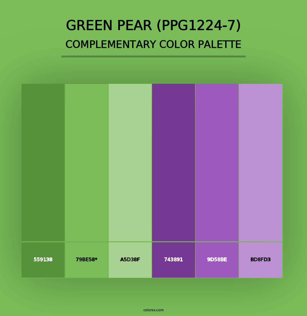 Green Pear (PPG1224-7) - Complementary Color Palette