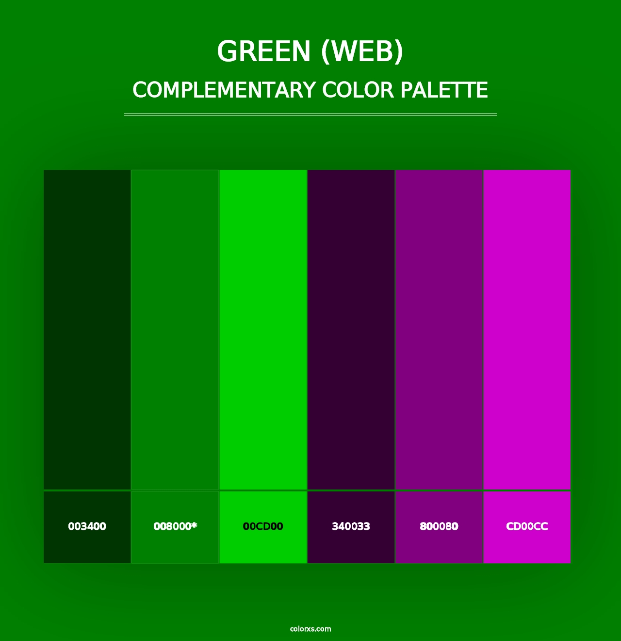 Green (Web) - Complementary Color Palette