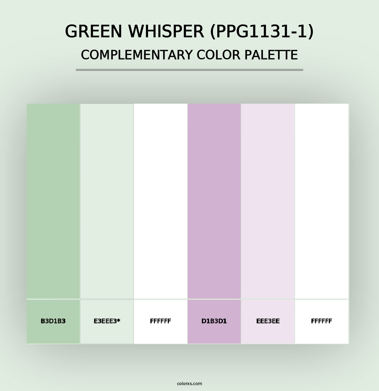 Green Whisper (PPG1131-1) - Complementary Color Palette