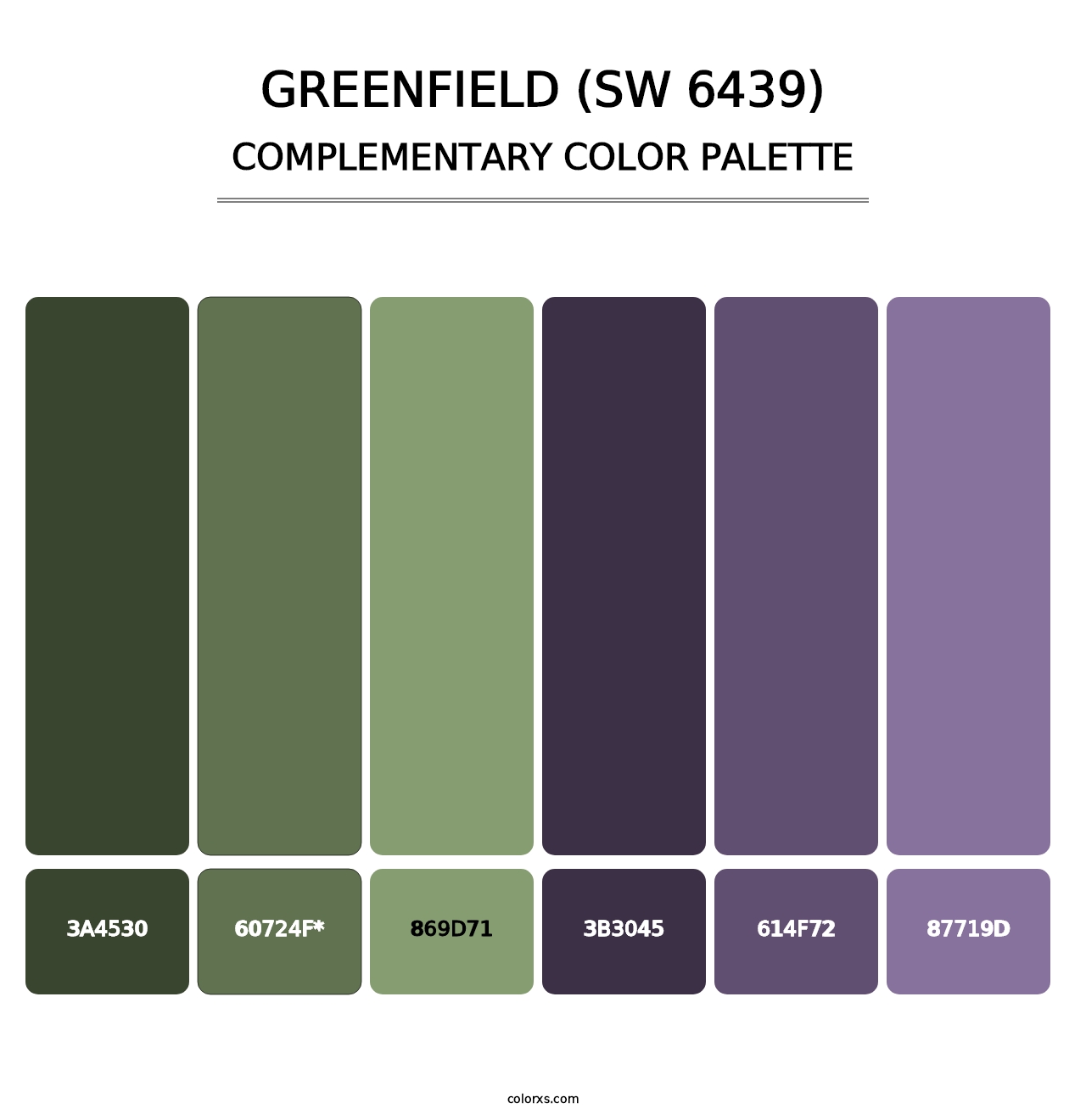 Greenfield (SW 6439) - Complementary Color Palette