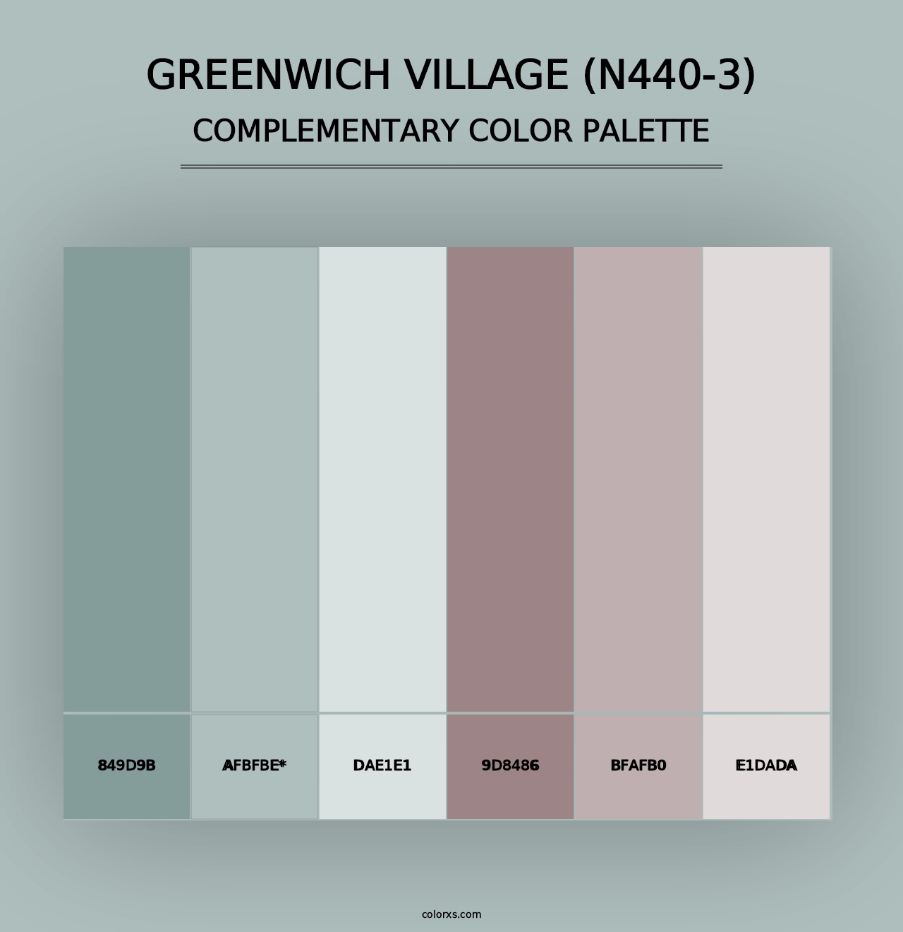 Greenwich Village (N440-3) - Complementary Color Palette