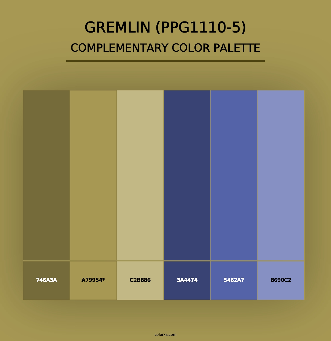 Gremlin (PPG1110-5) - Complementary Color Palette