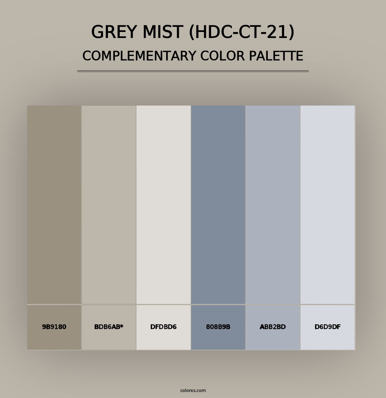 Grey Mist (HDC-CT-21) - Complementary Color Palette