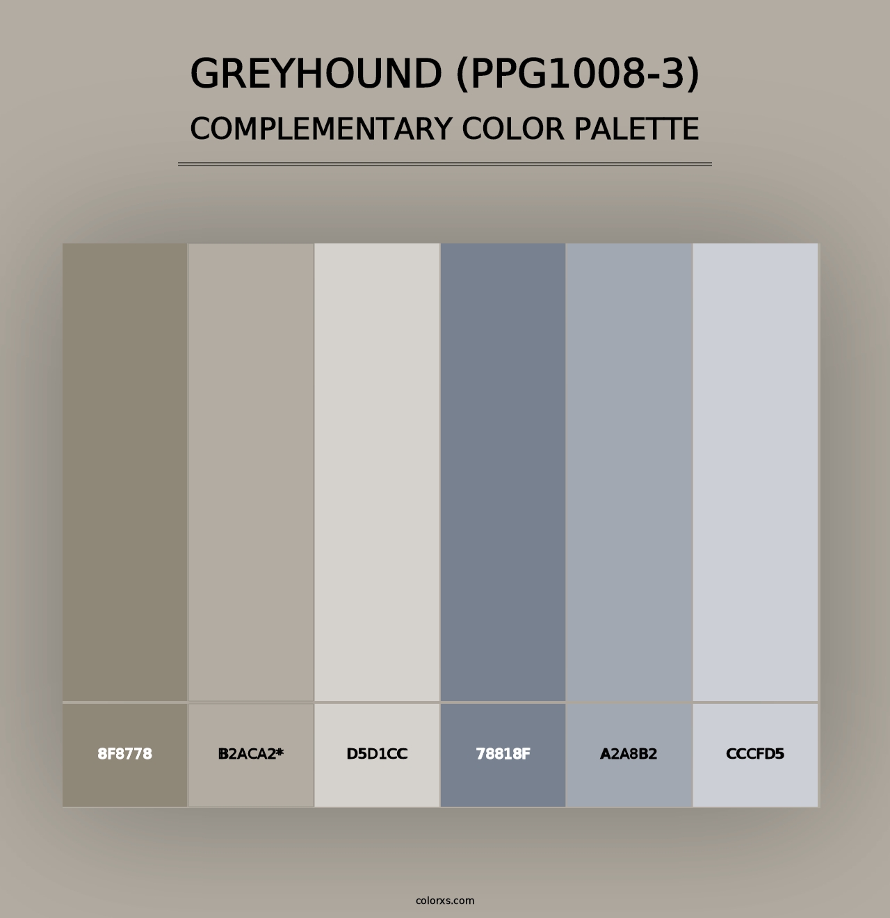 Greyhound (PPG1008-3) - Complementary Color Palette