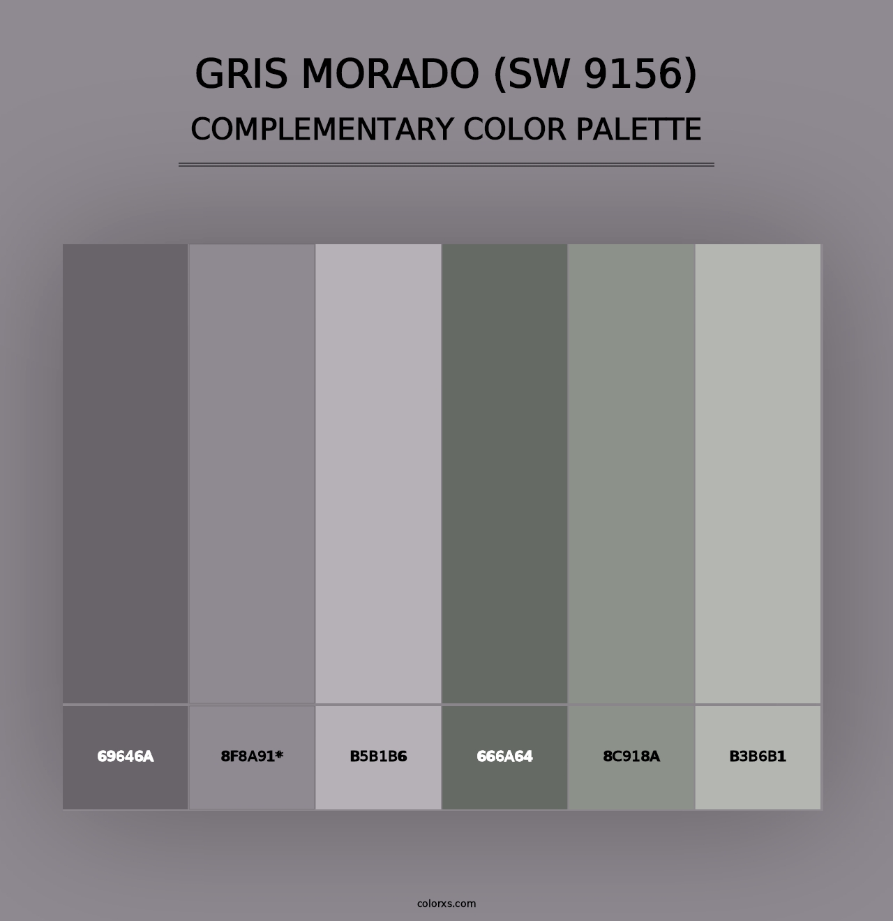 Gris Morado (SW 9156) - Complementary Color Palette