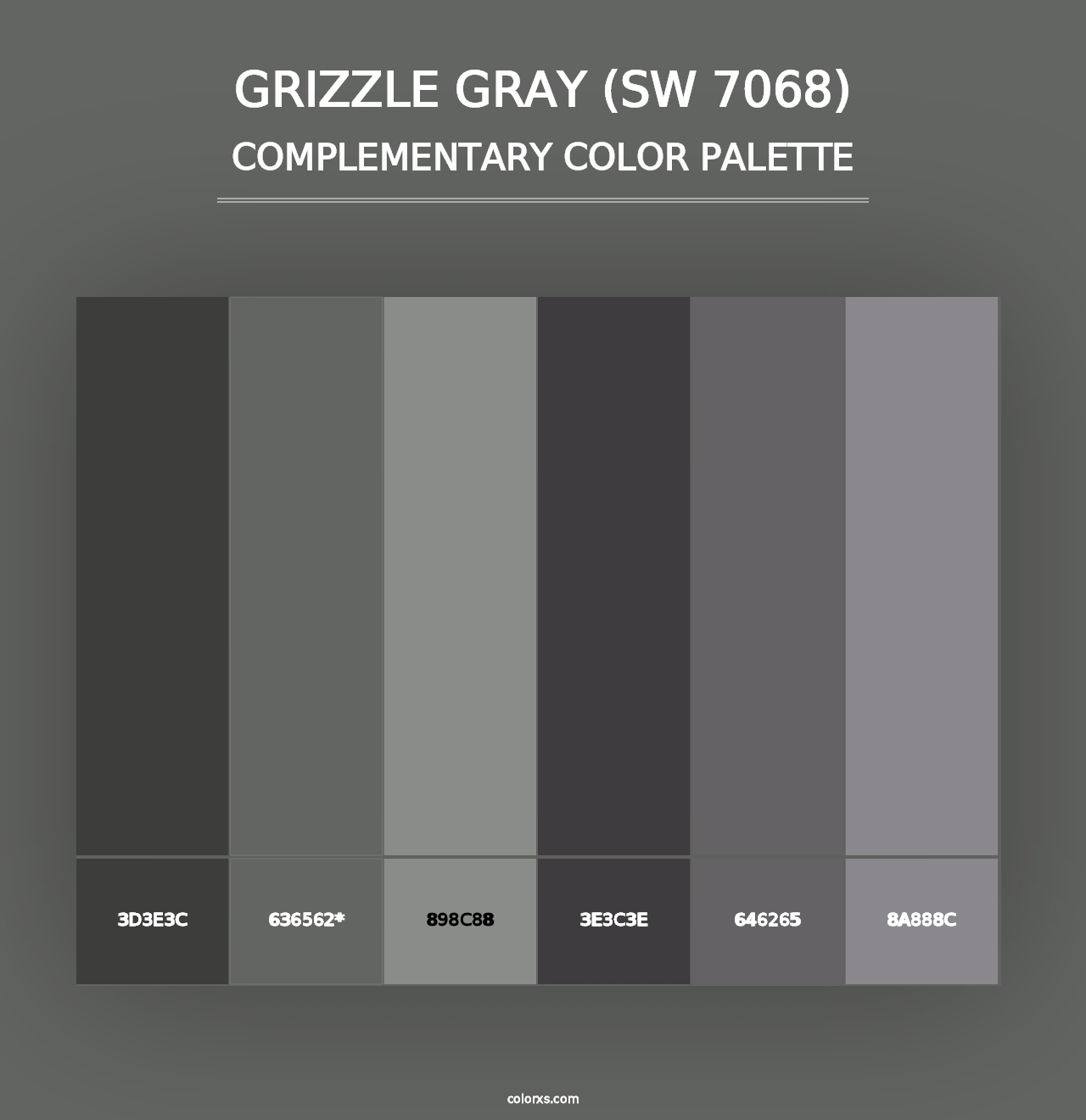 Grizzle Gray (SW 7068) - Complementary Color Palette