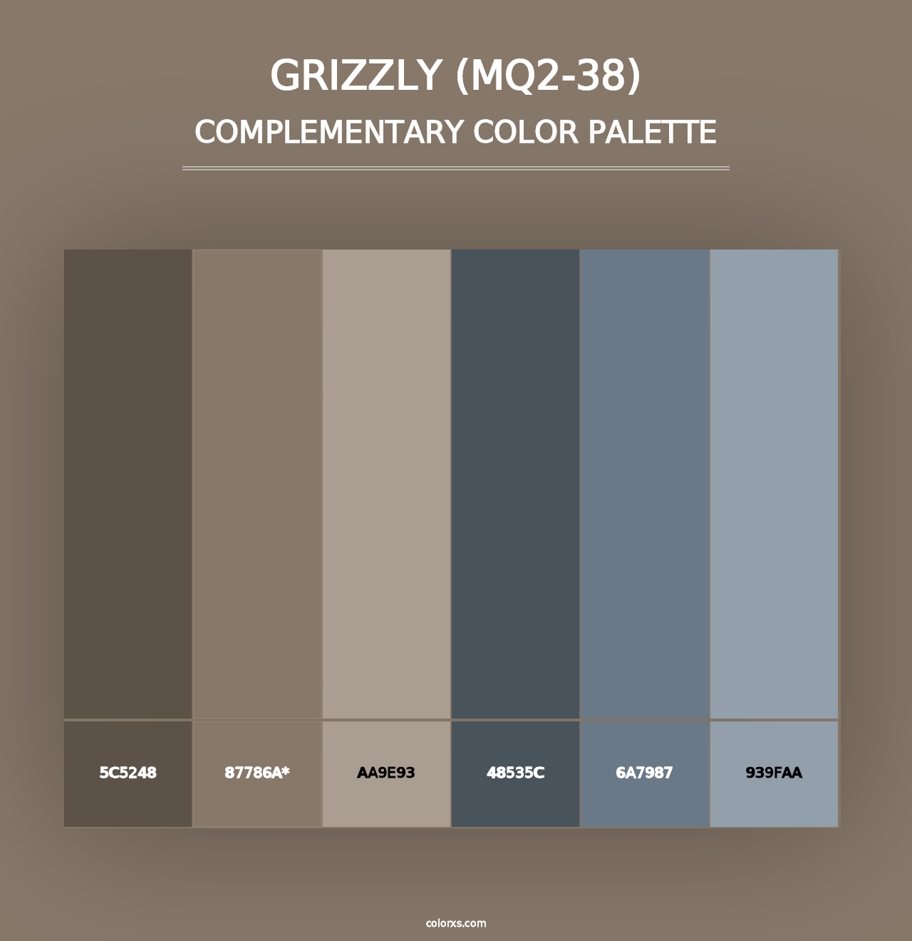 Grizzly (MQ2-38) - Complementary Color Palette