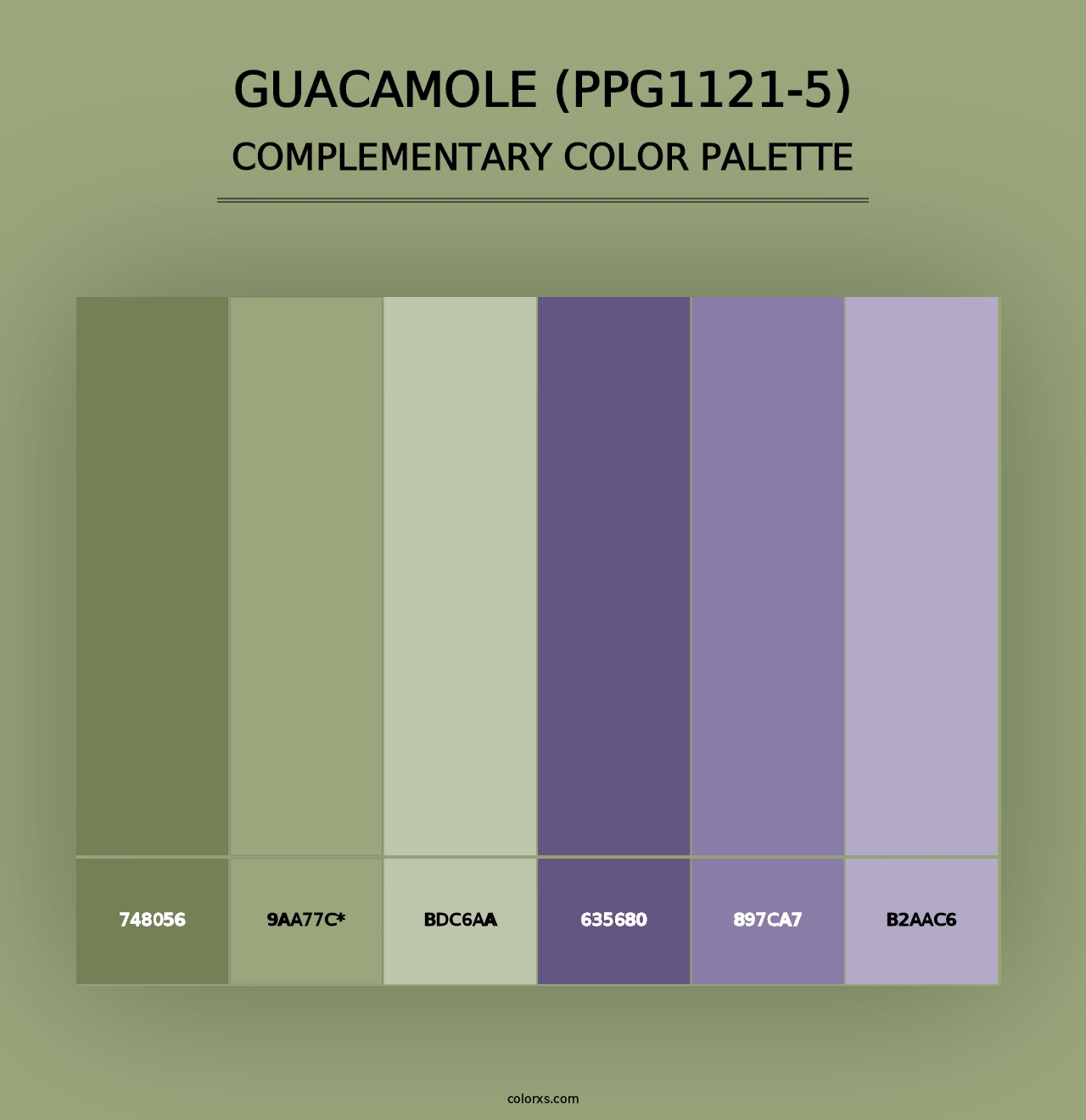 Guacamole (PPG1121-5) - Complementary Color Palette