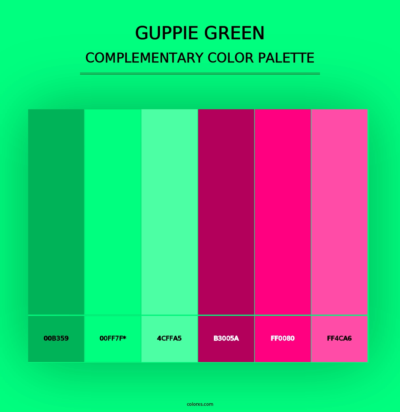 Guppie green - Complementary Color Palette