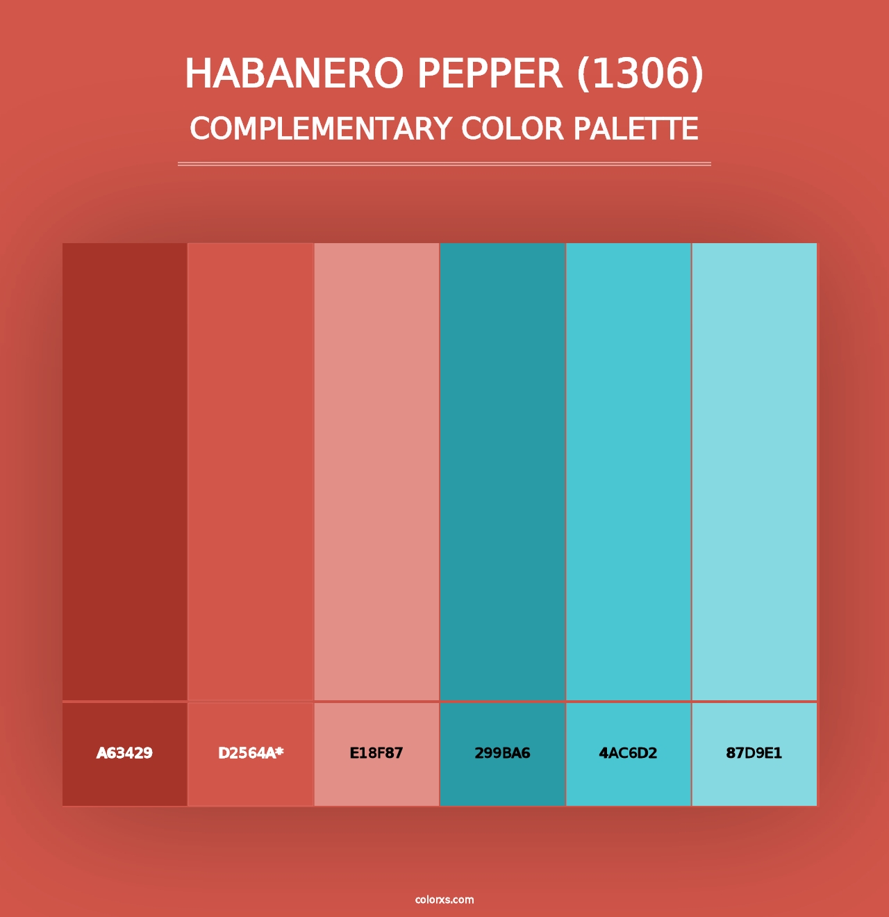 Habanero Pepper (1306) - Complementary Color Palette