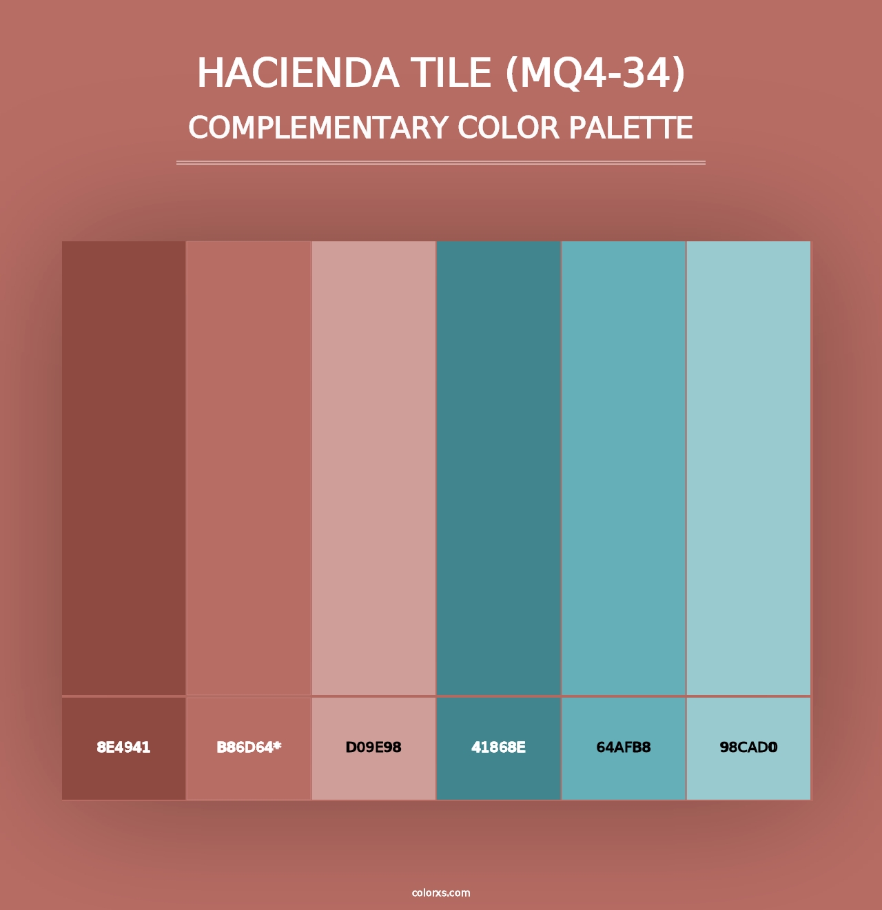 Hacienda Tile (MQ4-34) - Complementary Color Palette