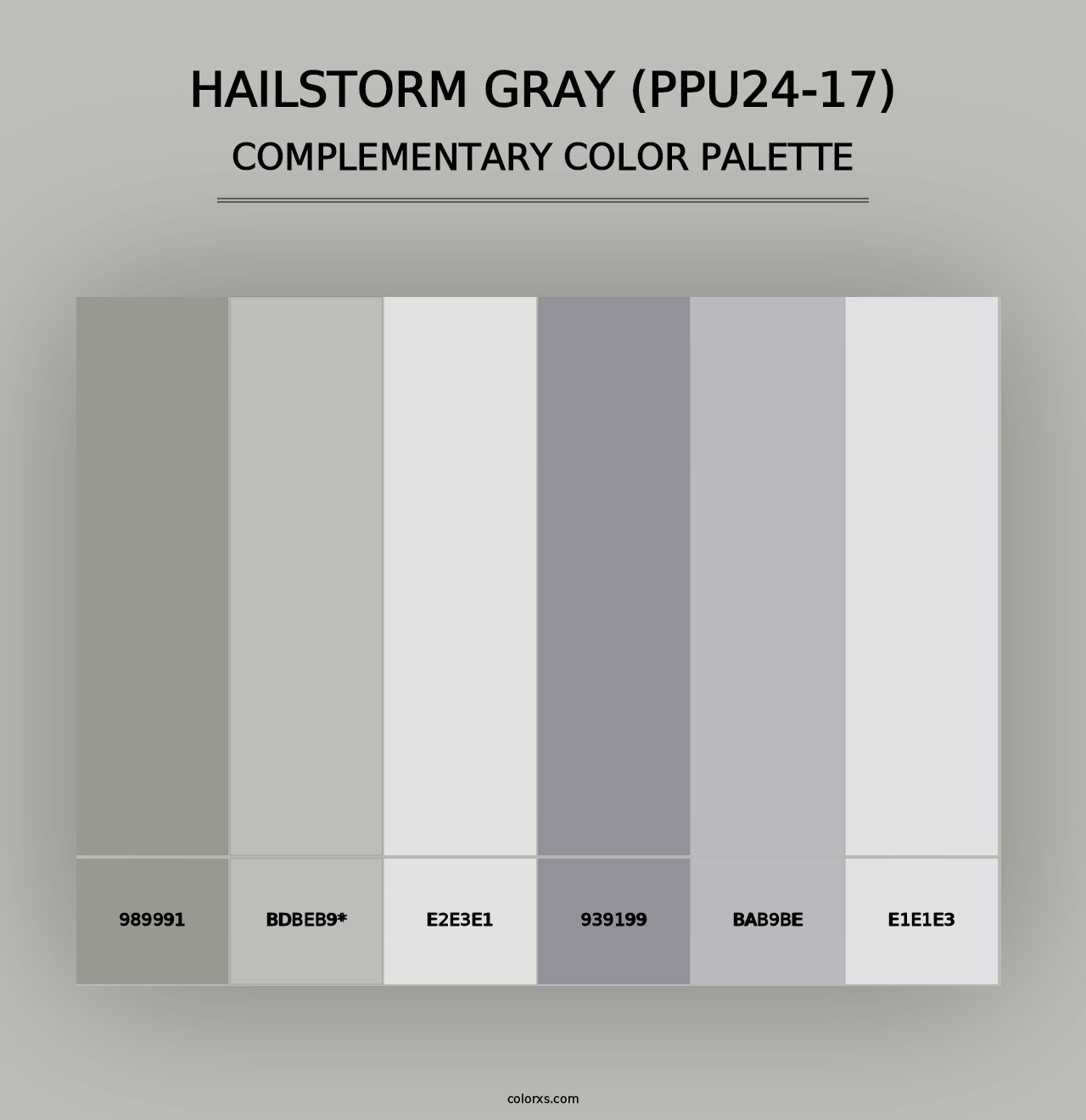 Hailstorm Gray (PPU24-17) - Complementary Color Palette