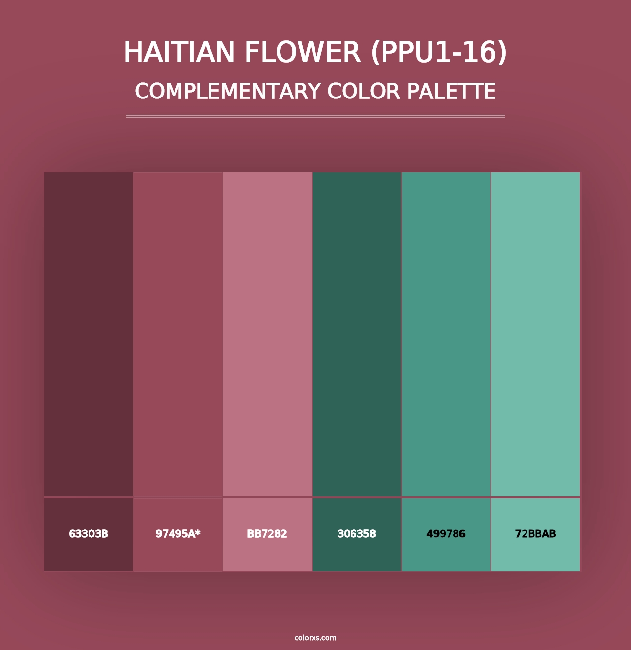 Haitian Flower (PPU1-16) - Complementary Color Palette