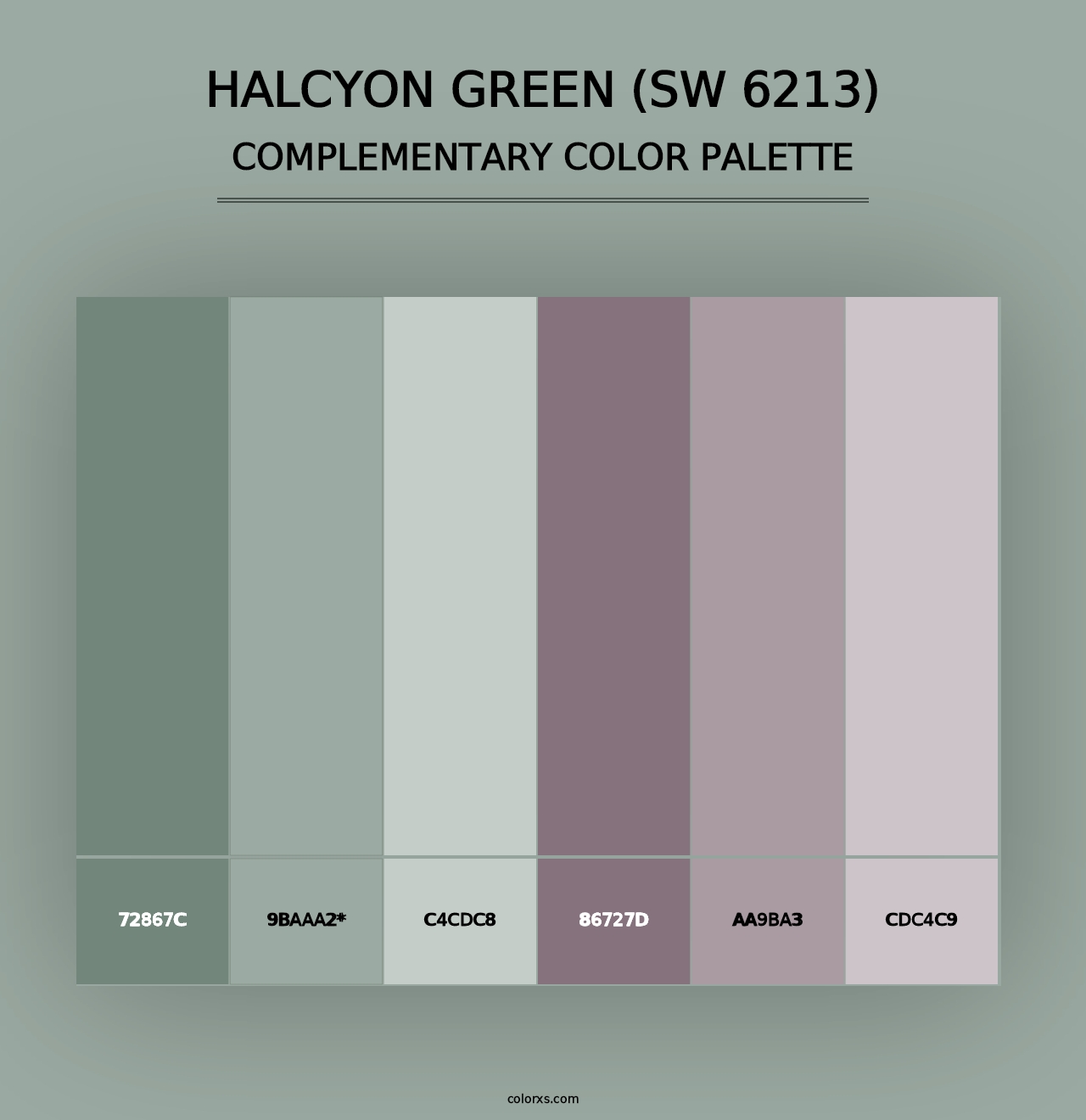 Halcyon Green (SW 6213) - Complementary Color Palette