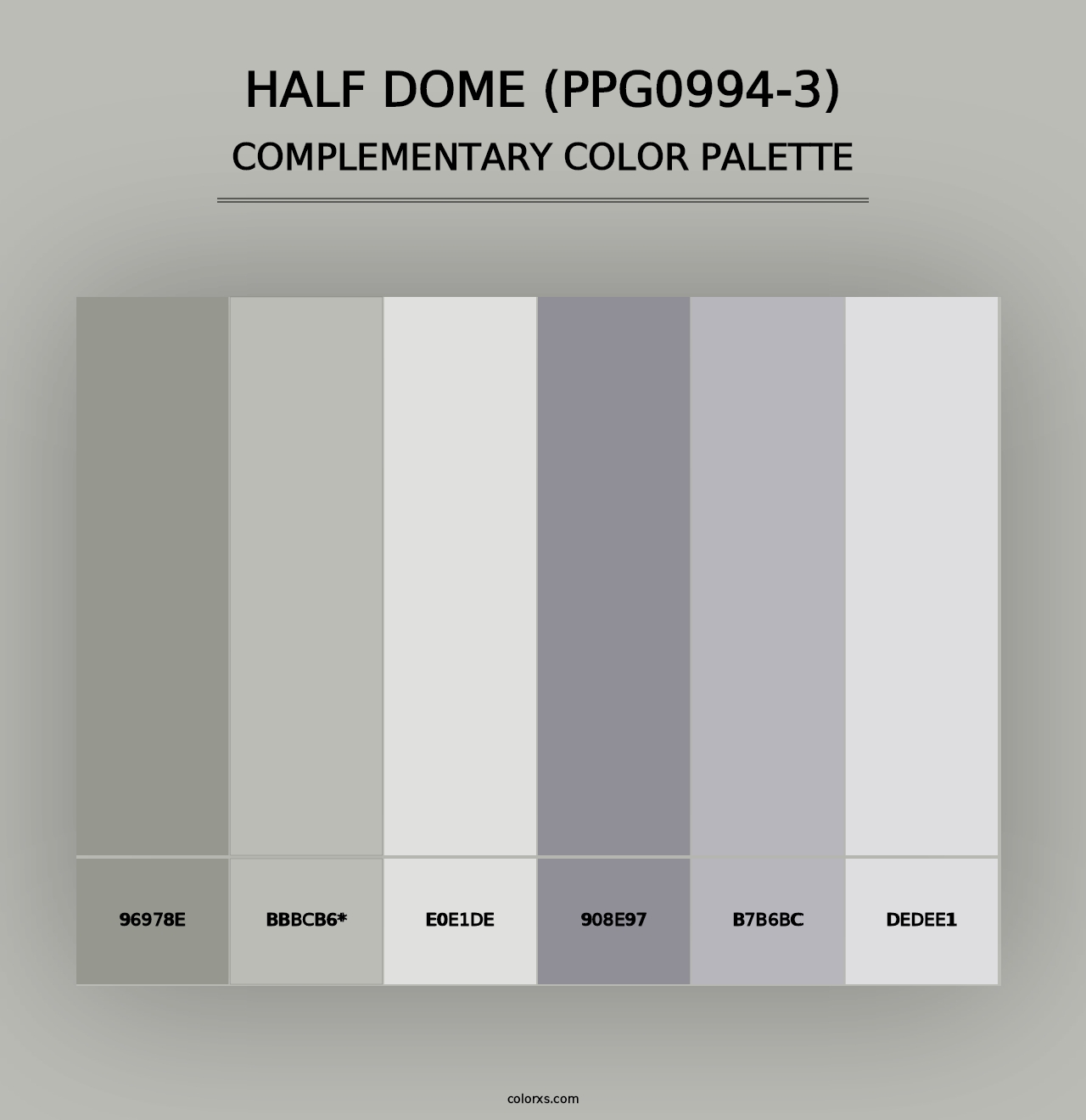 Half Dome (PPG0994-3) - Complementary Color Palette