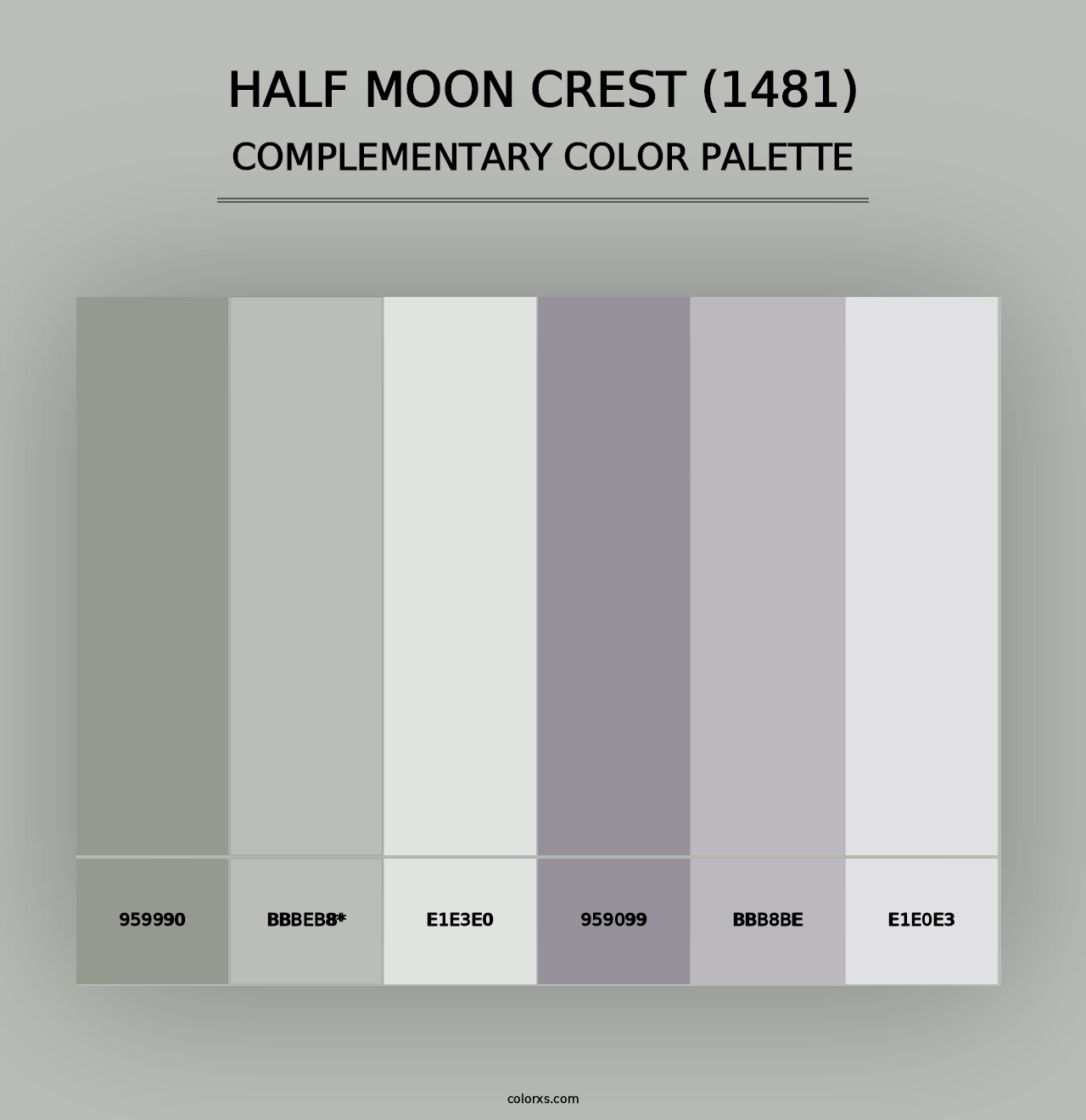 Half Moon Crest (1481) - Complementary Color Palette