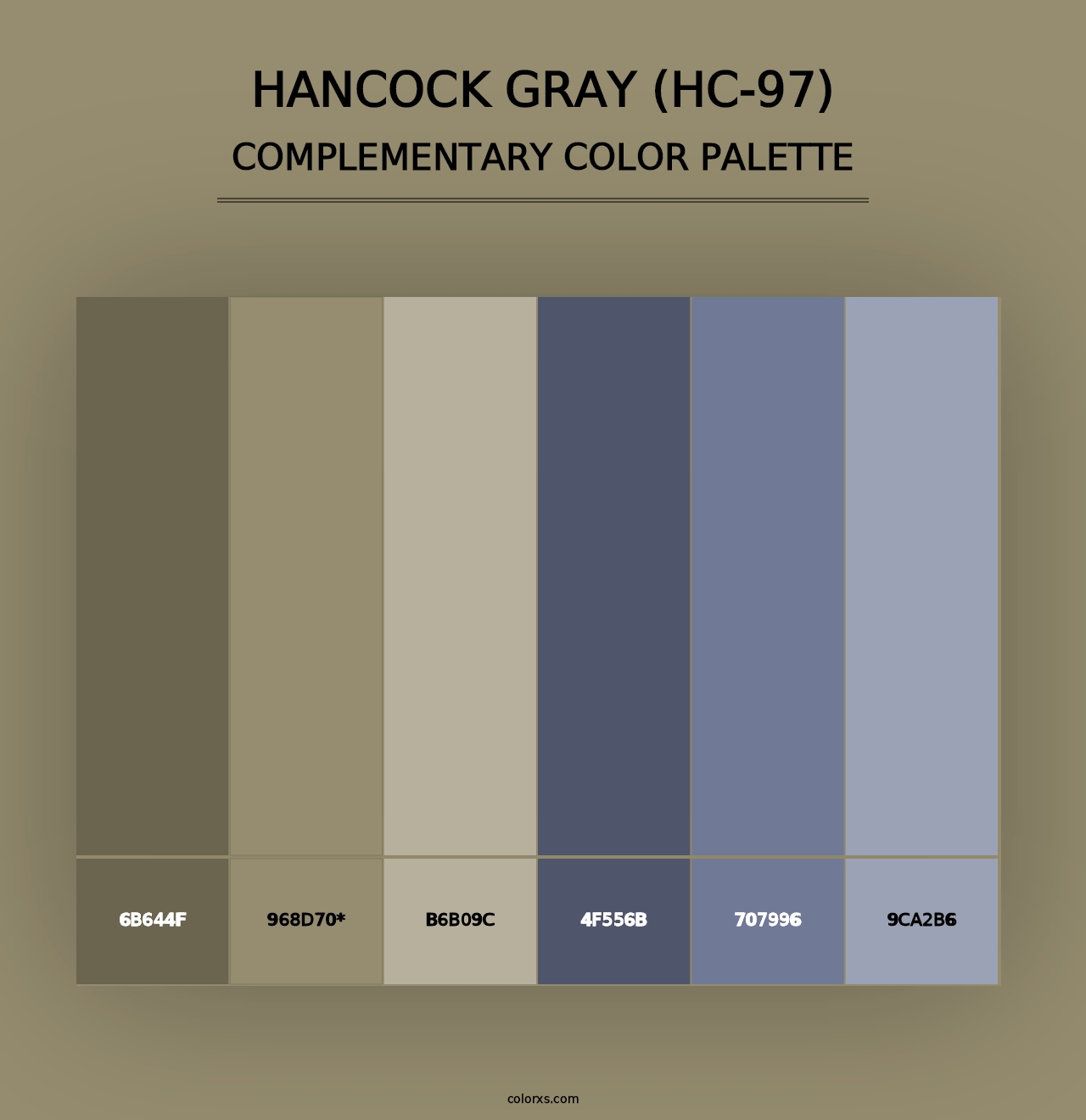 Hancock Gray (HC-97) - Complementary Color Palette