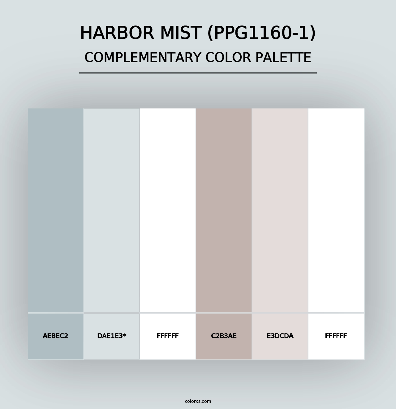 Harbor Mist (PPG1160-1) - Complementary Color Palette