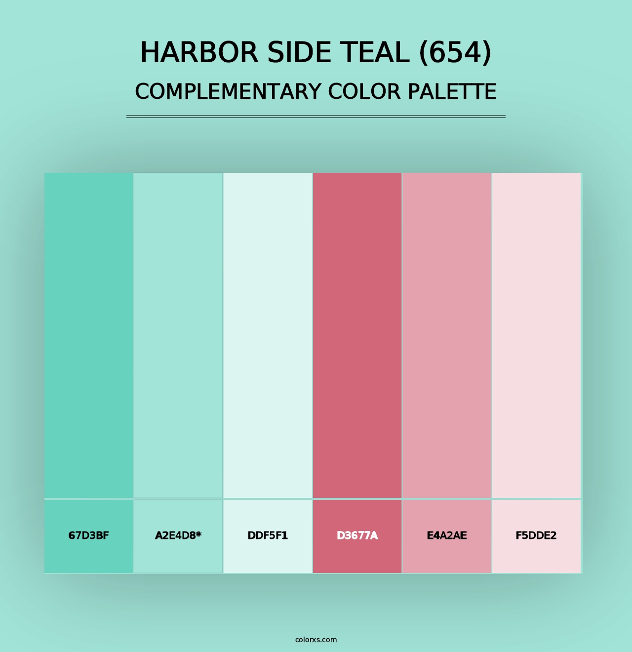 Harbor Side Teal (654) - Complementary Color Palette