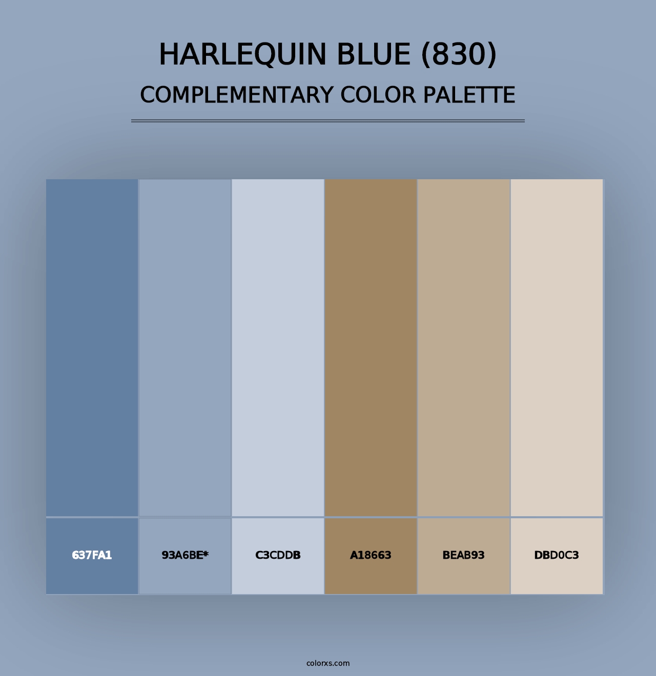 Harlequin Blue (830) - Complementary Color Palette