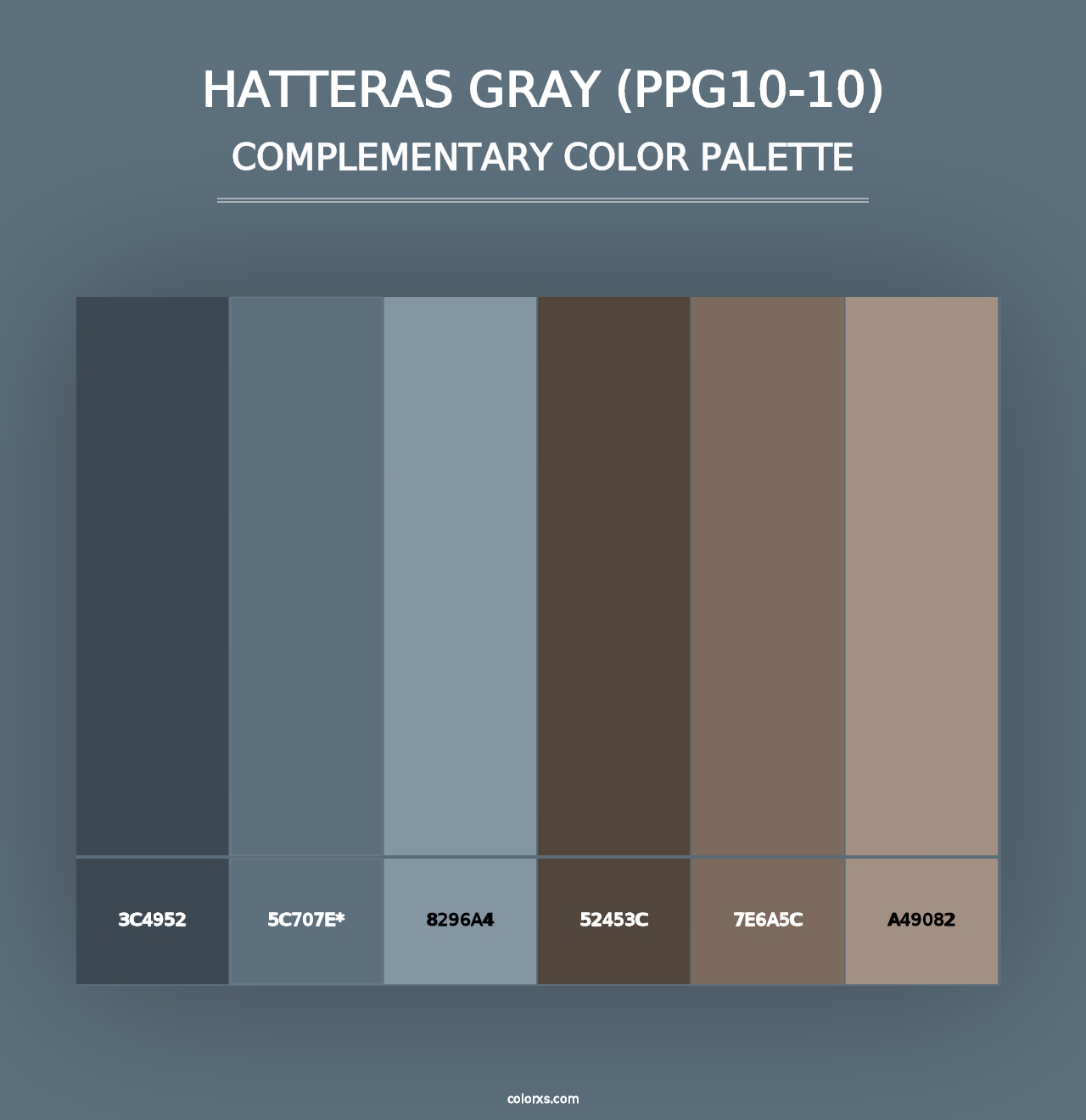 Hatteras Gray (PPG10-10) - Complementary Color Palette