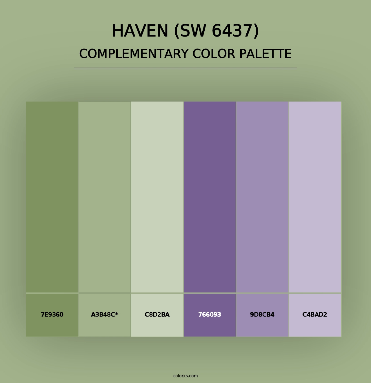 Haven (SW 6437) - Complementary Color Palette