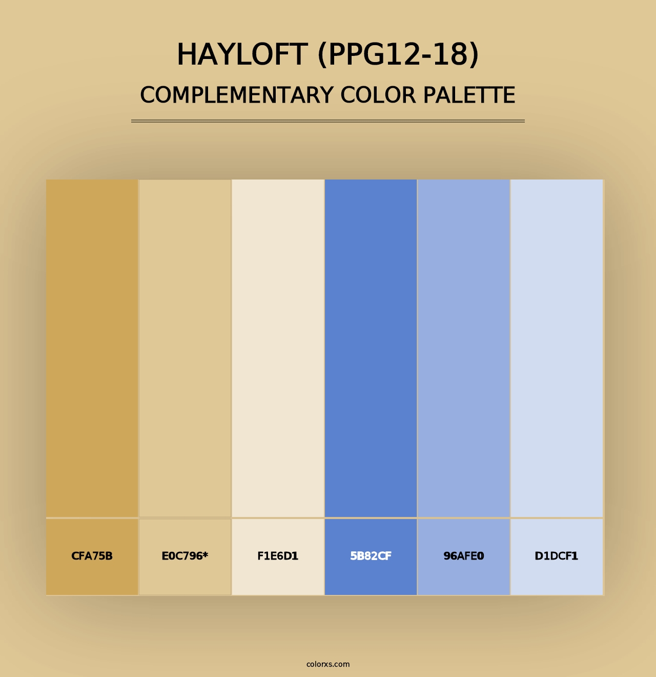 Hayloft (PPG12-18) - Complementary Color Palette