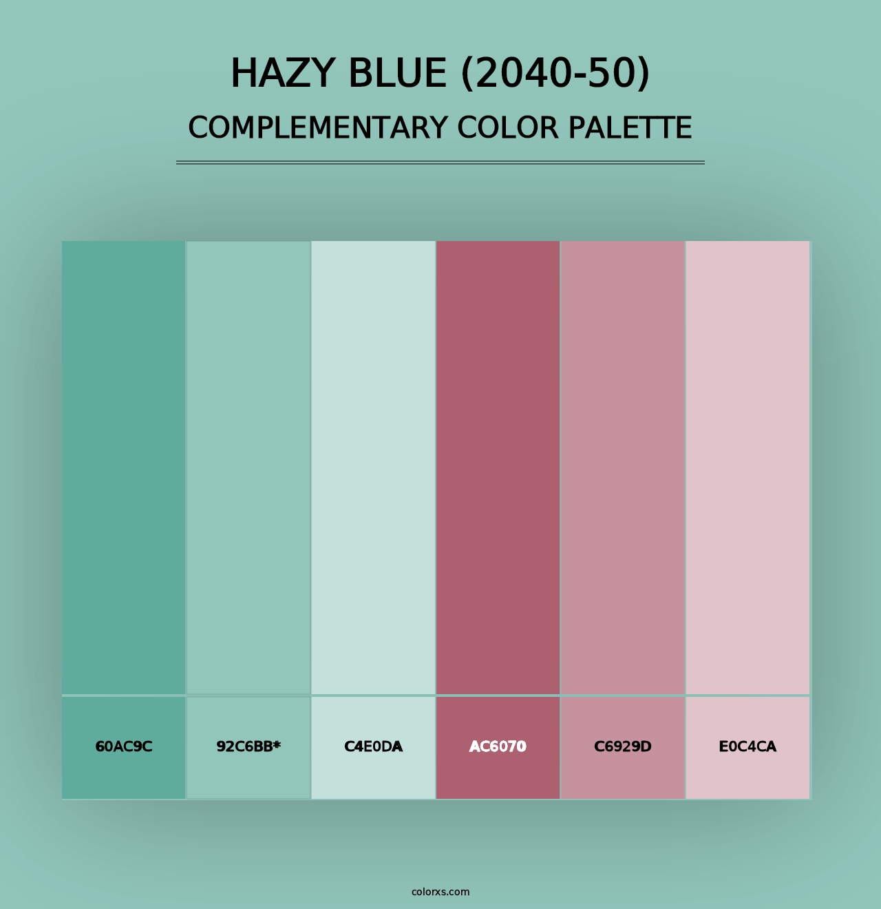 Hazy Blue (2040-50) - Complementary Color Palette