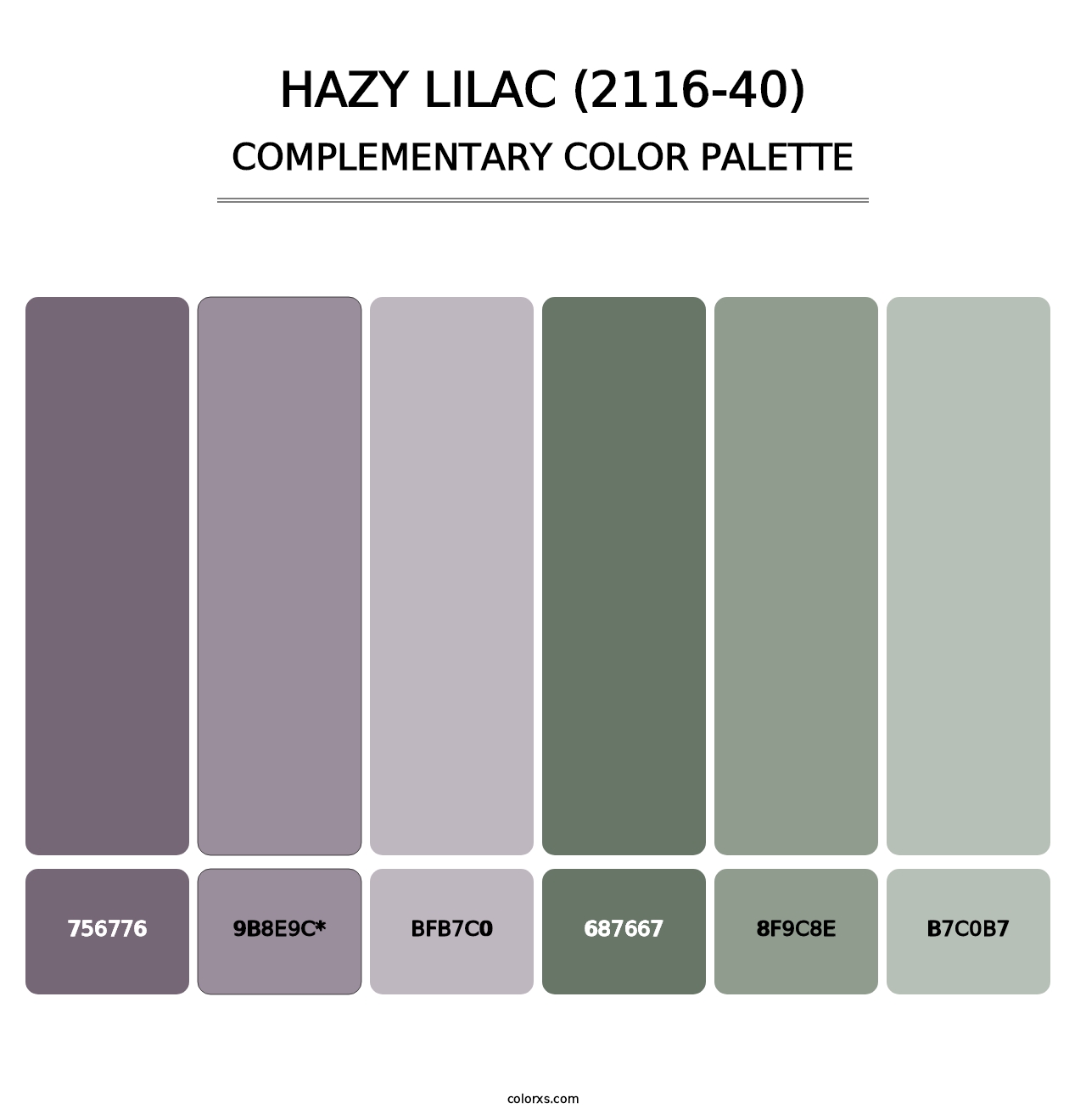 Hazy Lilac (2116-40) - Complementary Color Palette