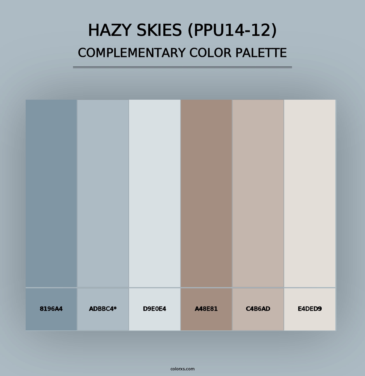 Hazy Skies (PPU14-12) - Complementary Color Palette