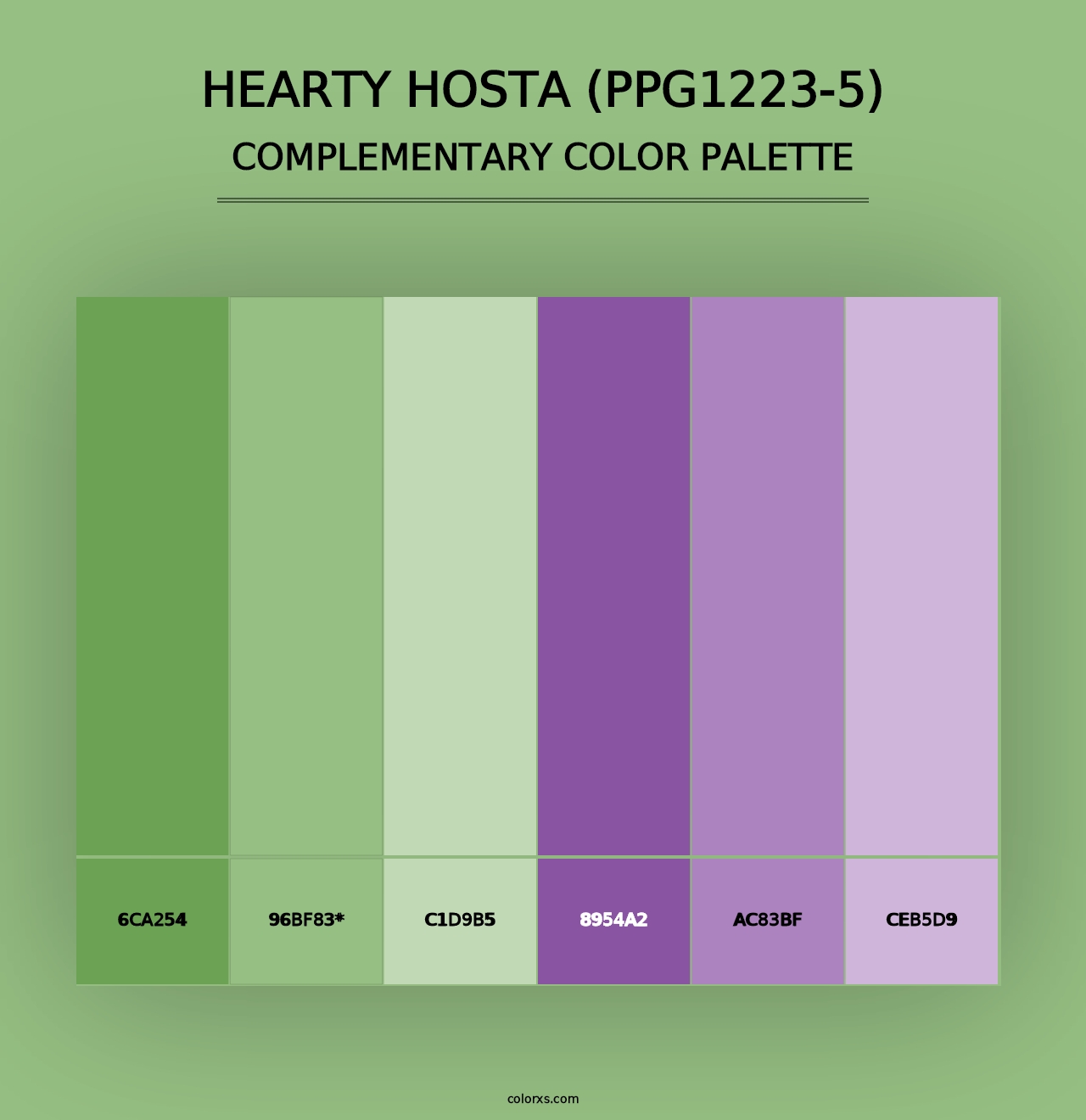 Hearty Hosta (PPG1223-5) - Complementary Color Palette